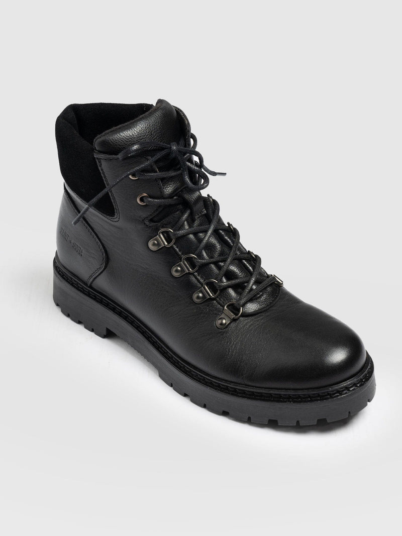 Finchley Hiking Boot Black - Women's Leather Boots |  Saint + Sofia® EU