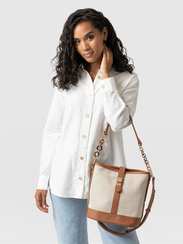 Finsbury Bucket Bag Brown - Women's Bucket Bags | Saint + Sofia® UK