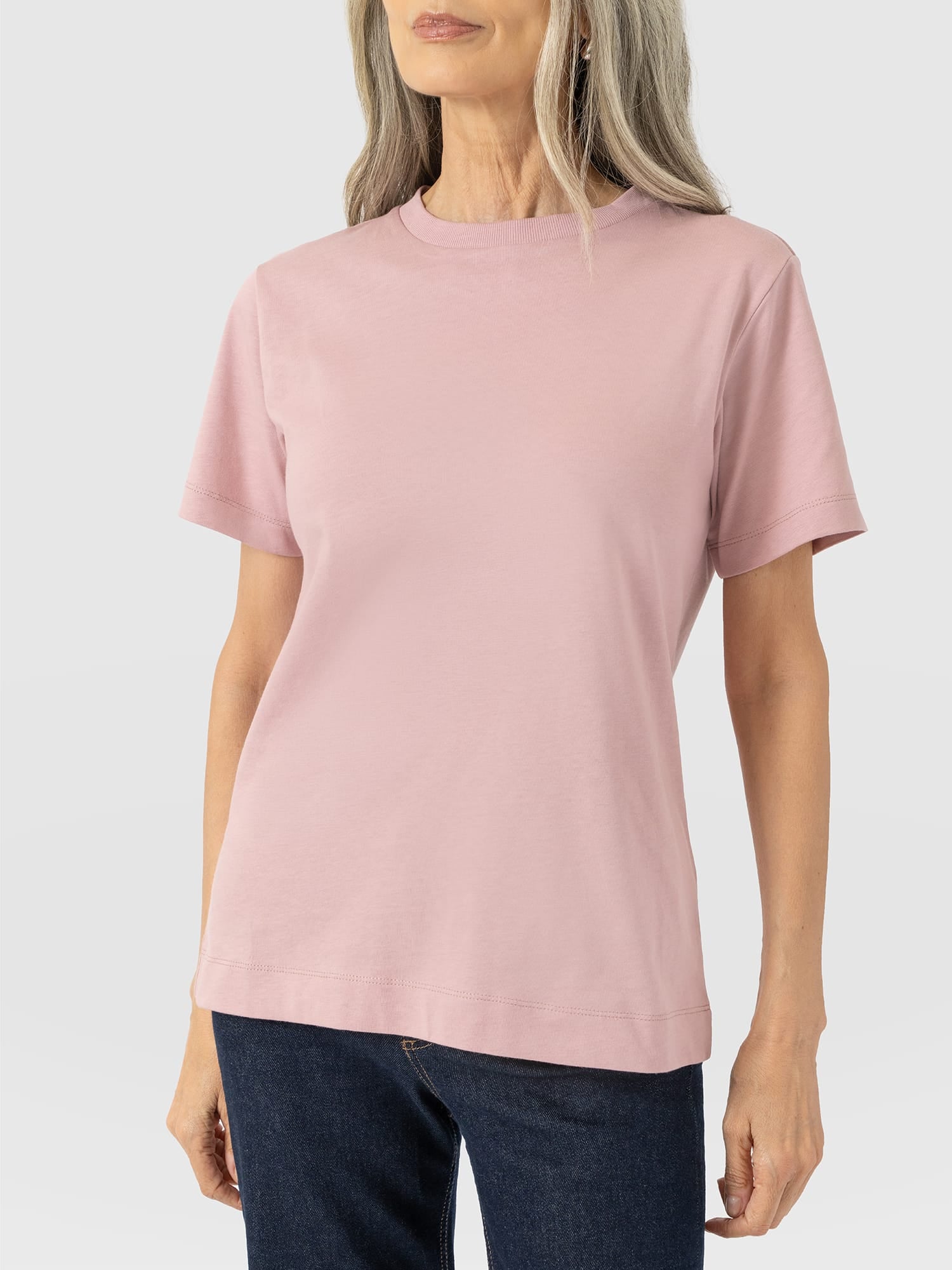 Finsbury Crew Neck Tee - Dusty Pink - Women's T-shirts | Saint and Sofia® EU
