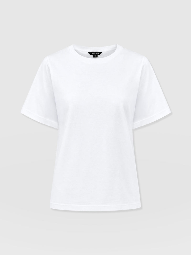 Finsbury Crew Neck Tee White - Women's T-Shirts | Saint and Sofia® EU