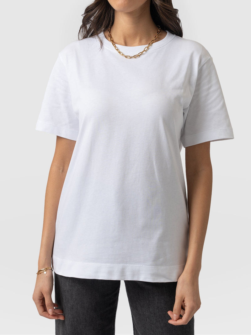 Finsbury Crew Neck Tee White - Women's T-Shirts | Saint + Sofia® EU