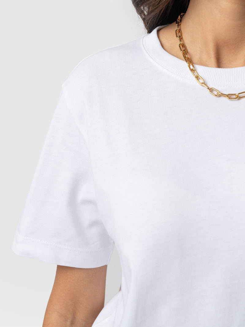 Finsbury Crew Neck Tee White - Women's T-Shirts | Saint + Sofia® EU