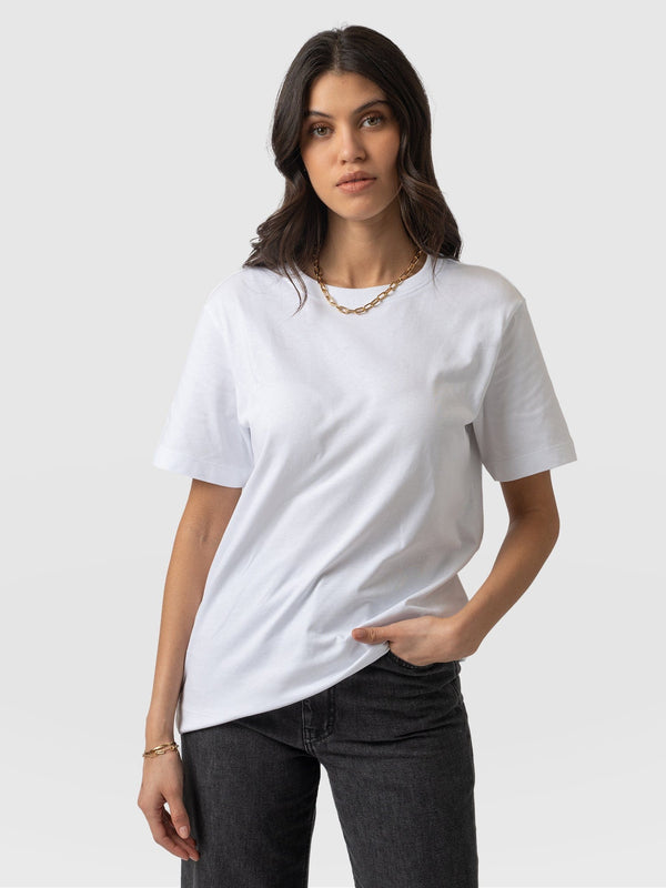 Finsbury Crew Neck Tee White - Women's T-Shirts | Saint + Sofia® UK
