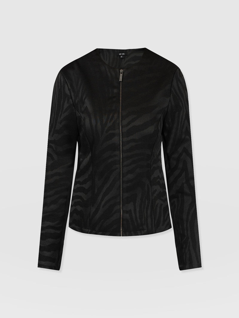 Florence Jacket Black Zebra - Women's Jackets | Saint + Sofia® EU