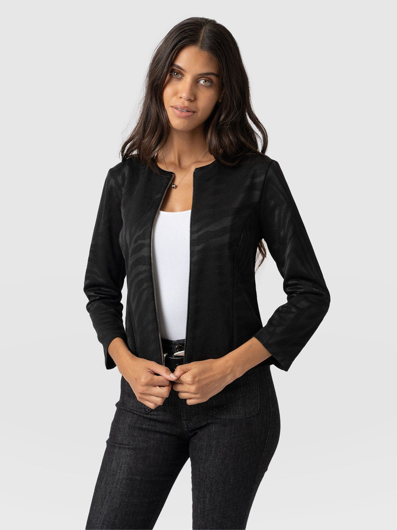 Florence Jacket Black Zebra - Women's Jackets | Saint + Sofia® EU