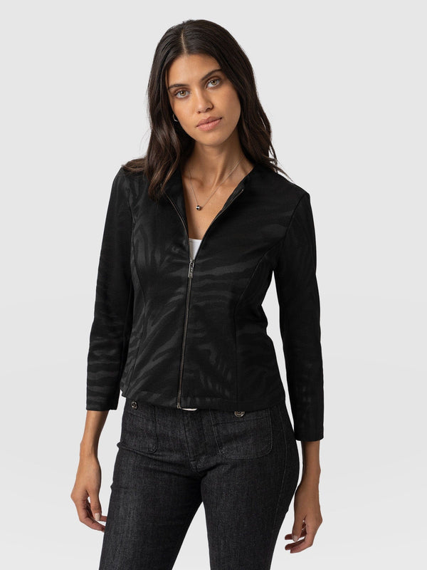 Florence Jacket Black Zebra - Women's Jackets | Saint + Sofia® EU