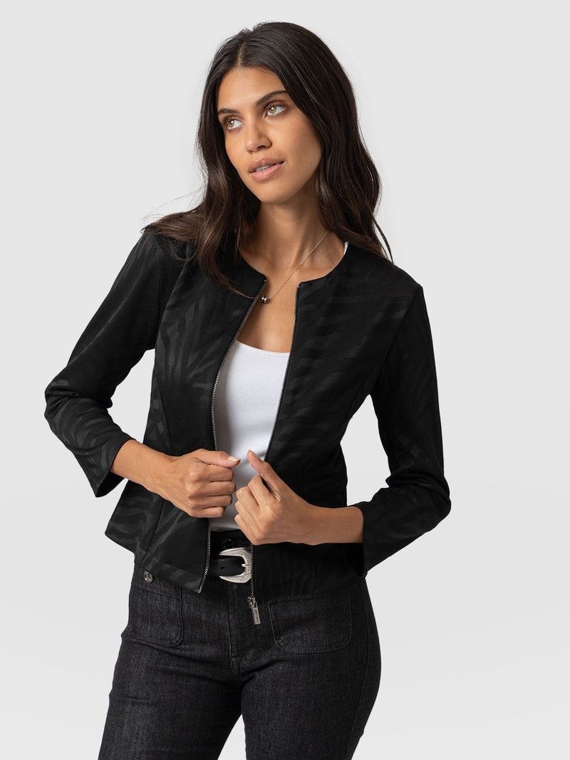 Florence Jacket Black Zebra - Women's Jackets | Saint + Sofia® EU