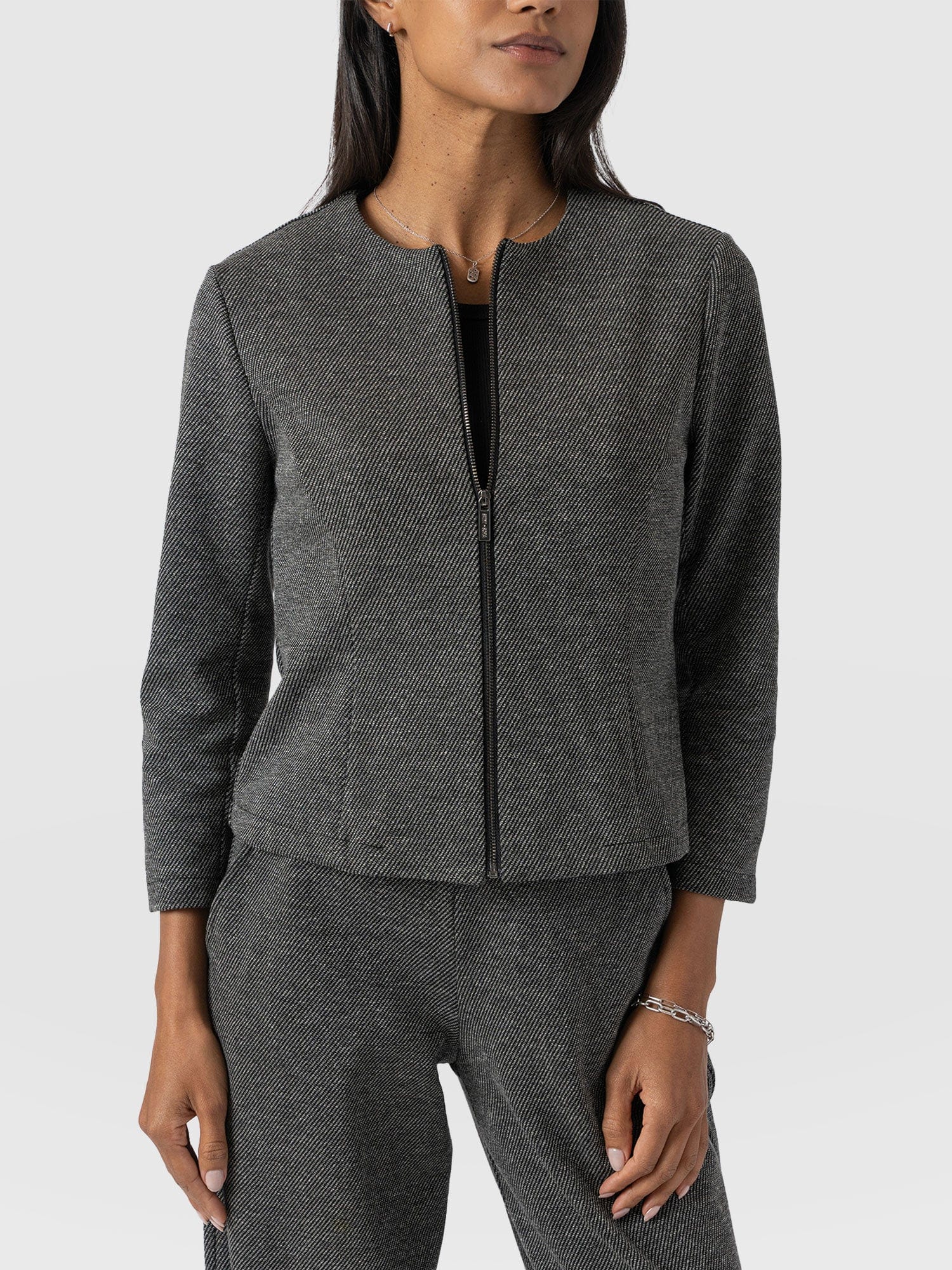Florence Jacket - Grey Twill - Women's Jackets | Saint + Sofia® EU