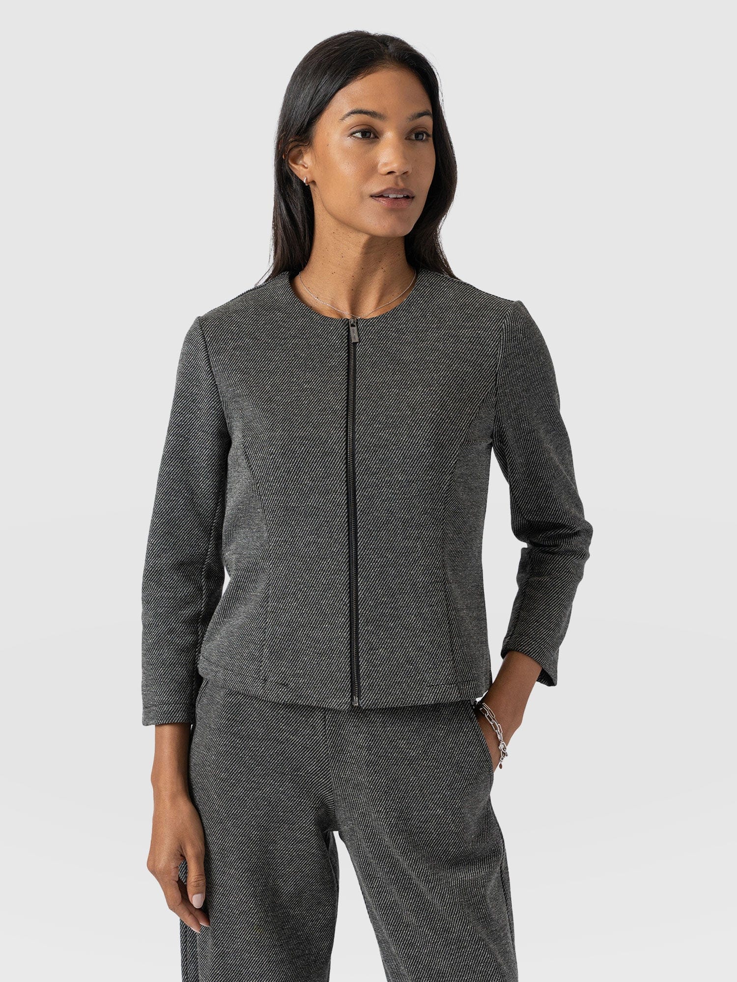 Florence Jacket - Grey Twill - Women's Jackets | Saint + Sofia® EU