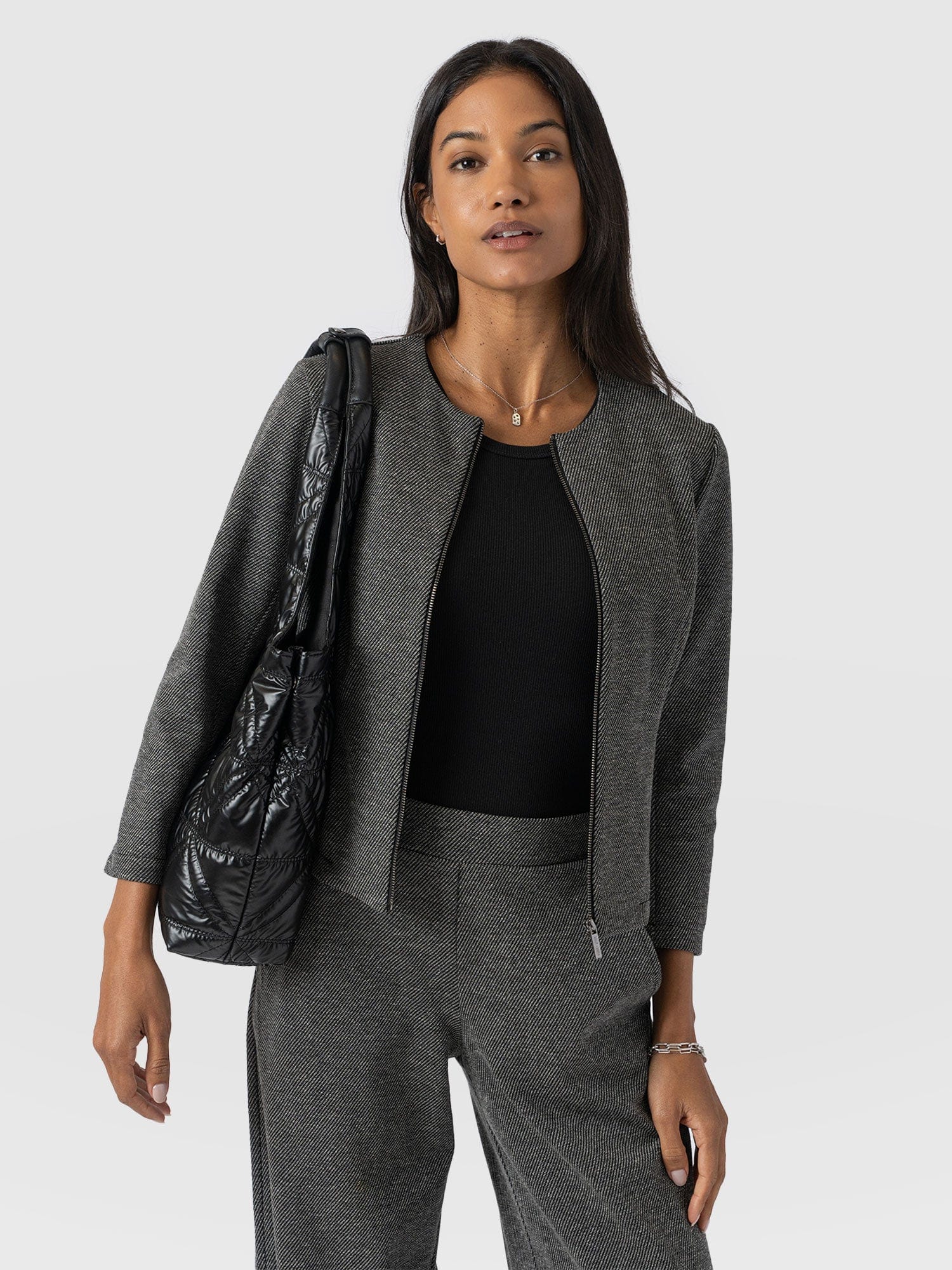 Florence Jacket - Grey Twill - Women's Jackets | Saint + Sofia® EU
