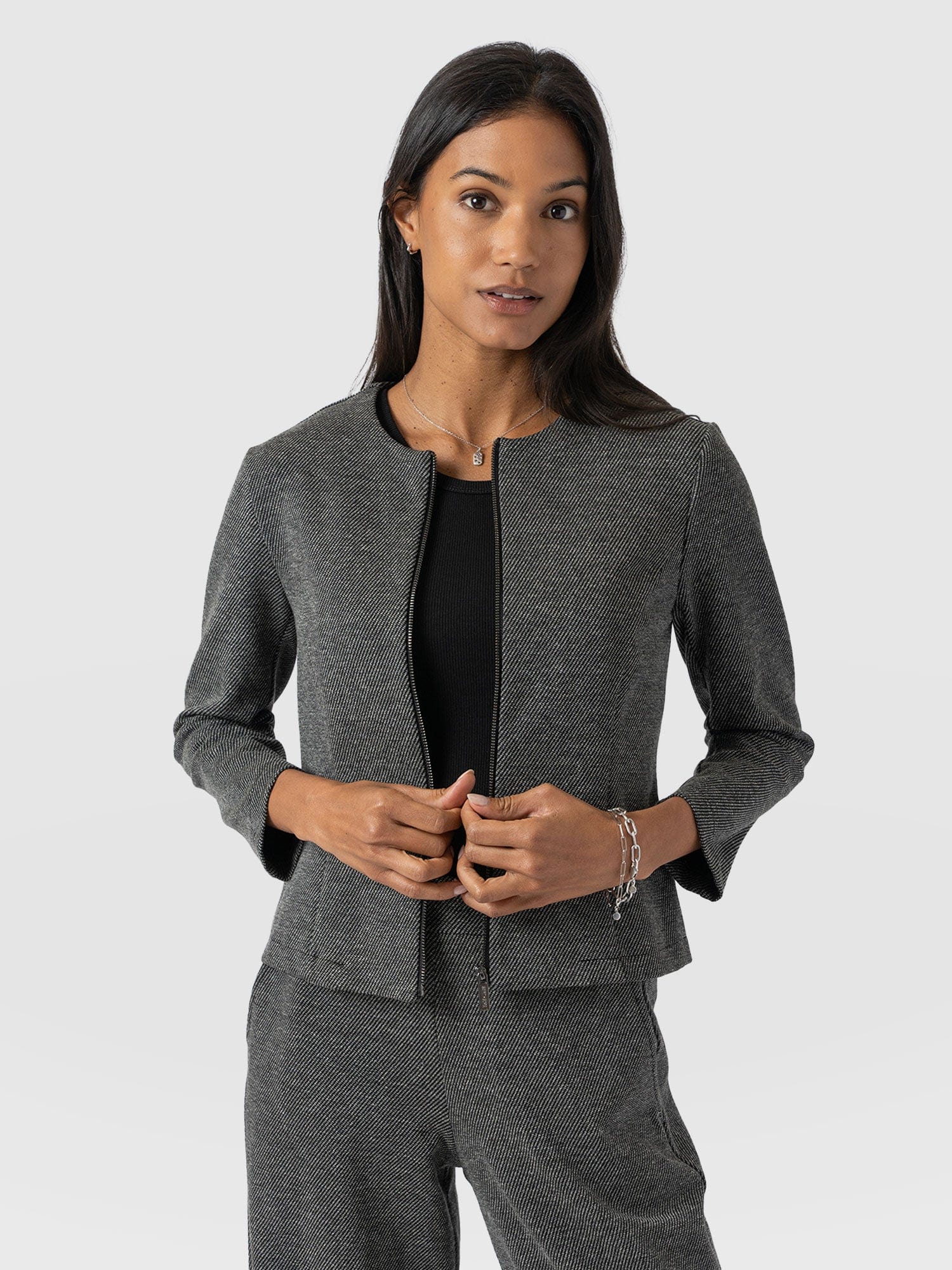 Florence Jacket - Grey Twill - Women's Jackets | Saint + Sofia® EU