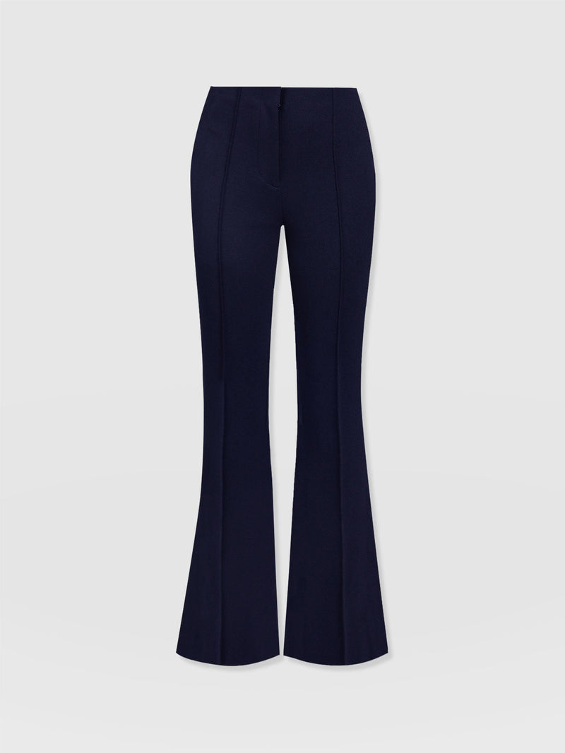 Freya Flared Trouser - Navy - Women's Trousers | Saint + Sofia EU
