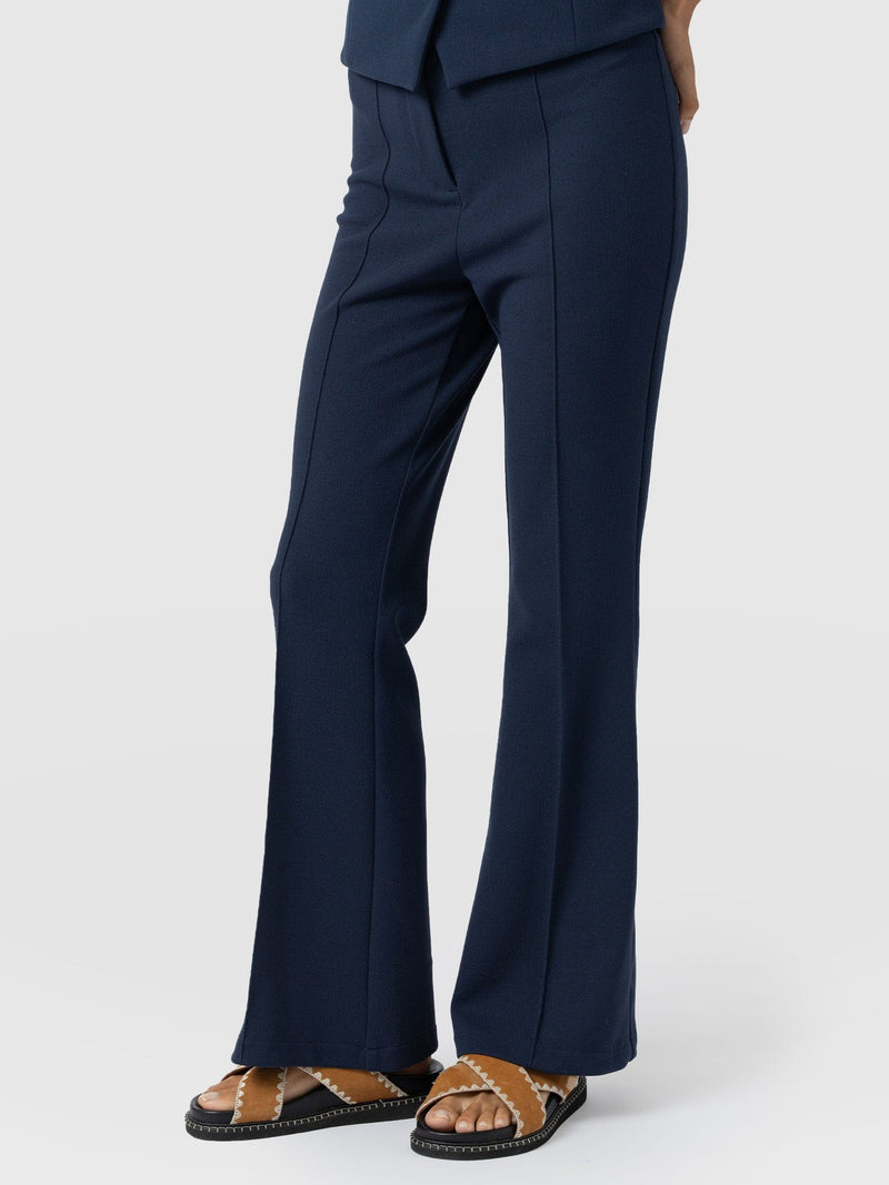 Freya Flared Trouser - Navy - Women's Trousers | Saint + Sofia EU