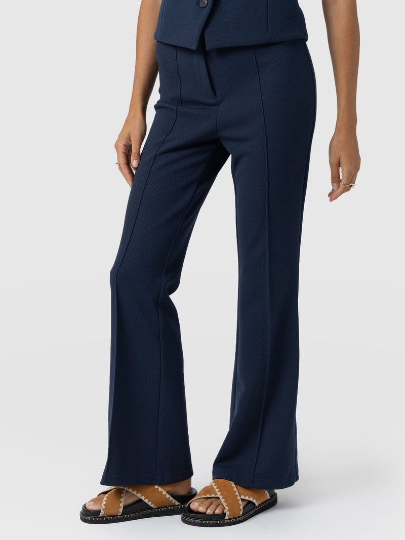 Freya Flared Trouser - Navy - Women's Trousers | Saint + Sofia EU