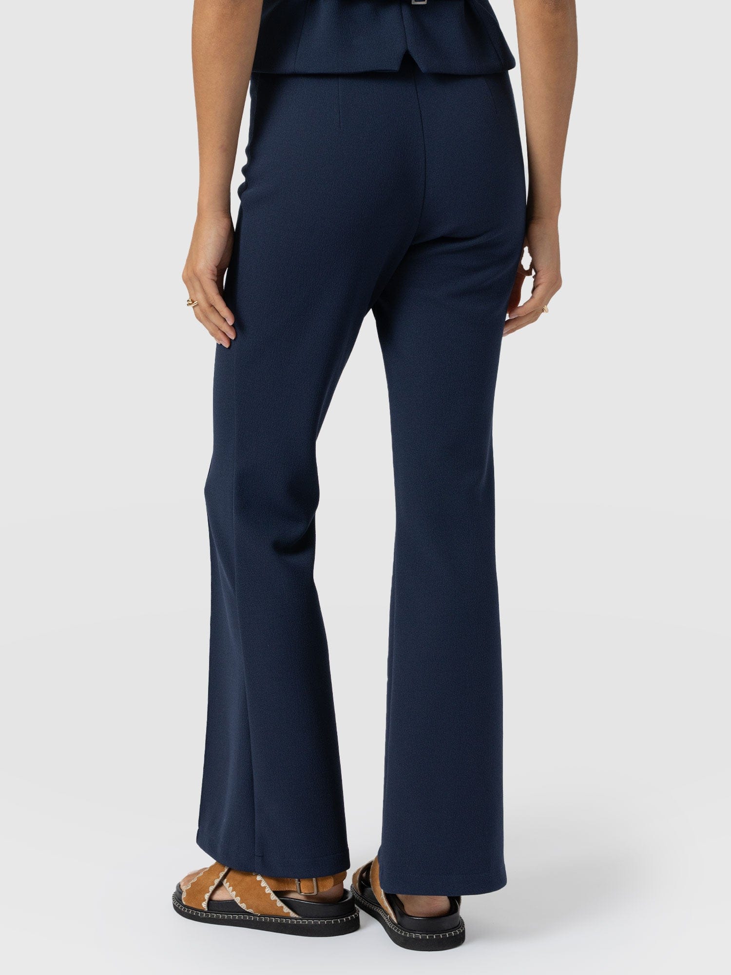 Freya Flared Trouser - Navy - Women's Trousers | Saint + Sofia EU
