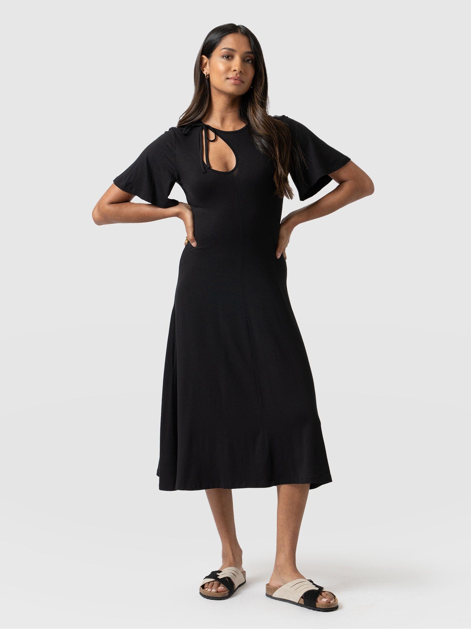 Freya Tie Dress Black - Women's Dresses | Saint + Sofia® UK