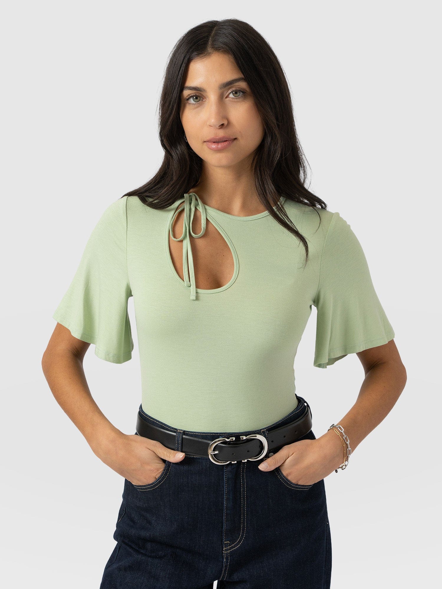 Freya Tie Tee - Mint - Women's T-shirts | Saint + Sofia® EU