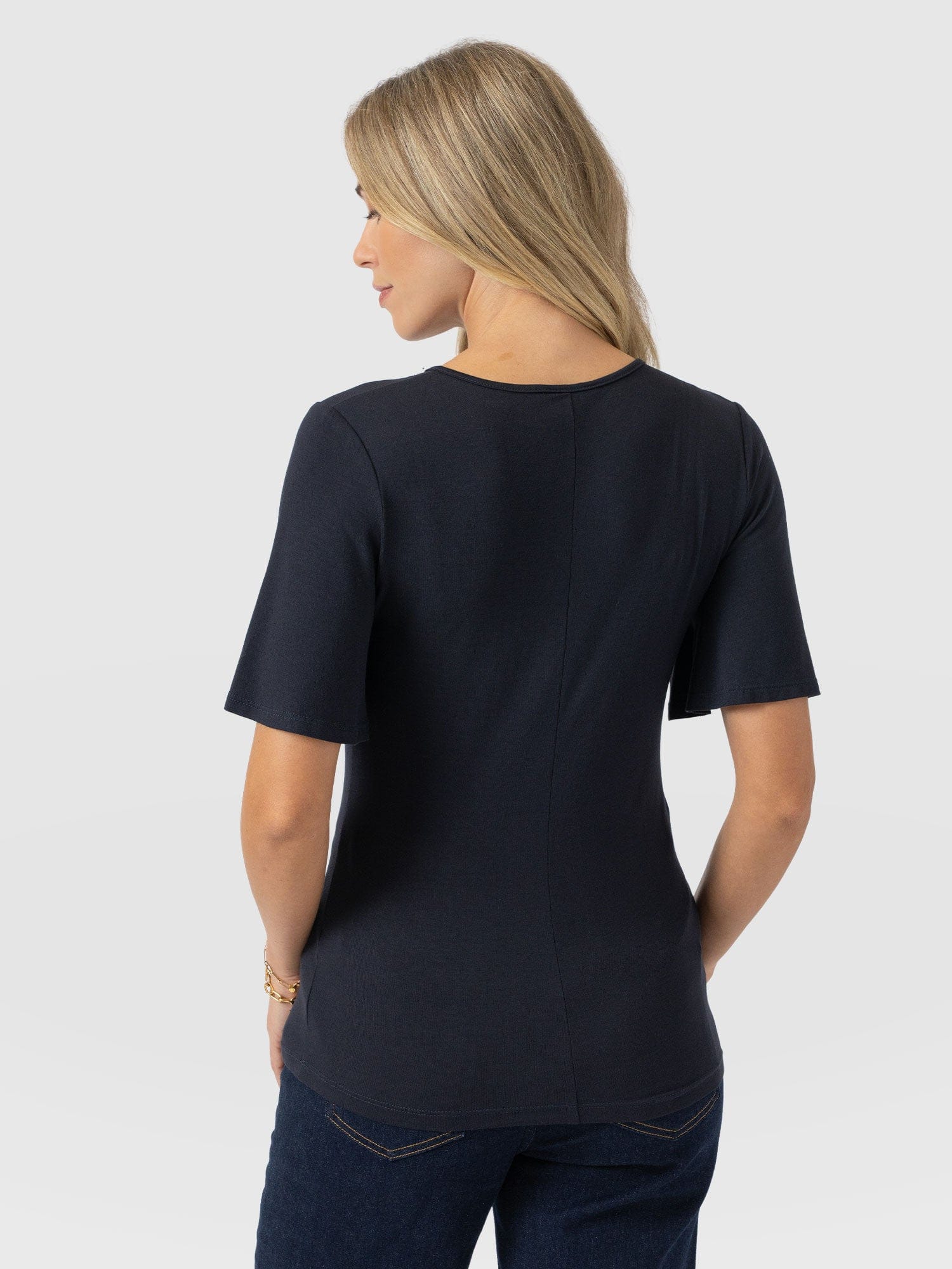 Freya Tie Tee - Navy - Women's T-shirts | Saint + Sofia® EU