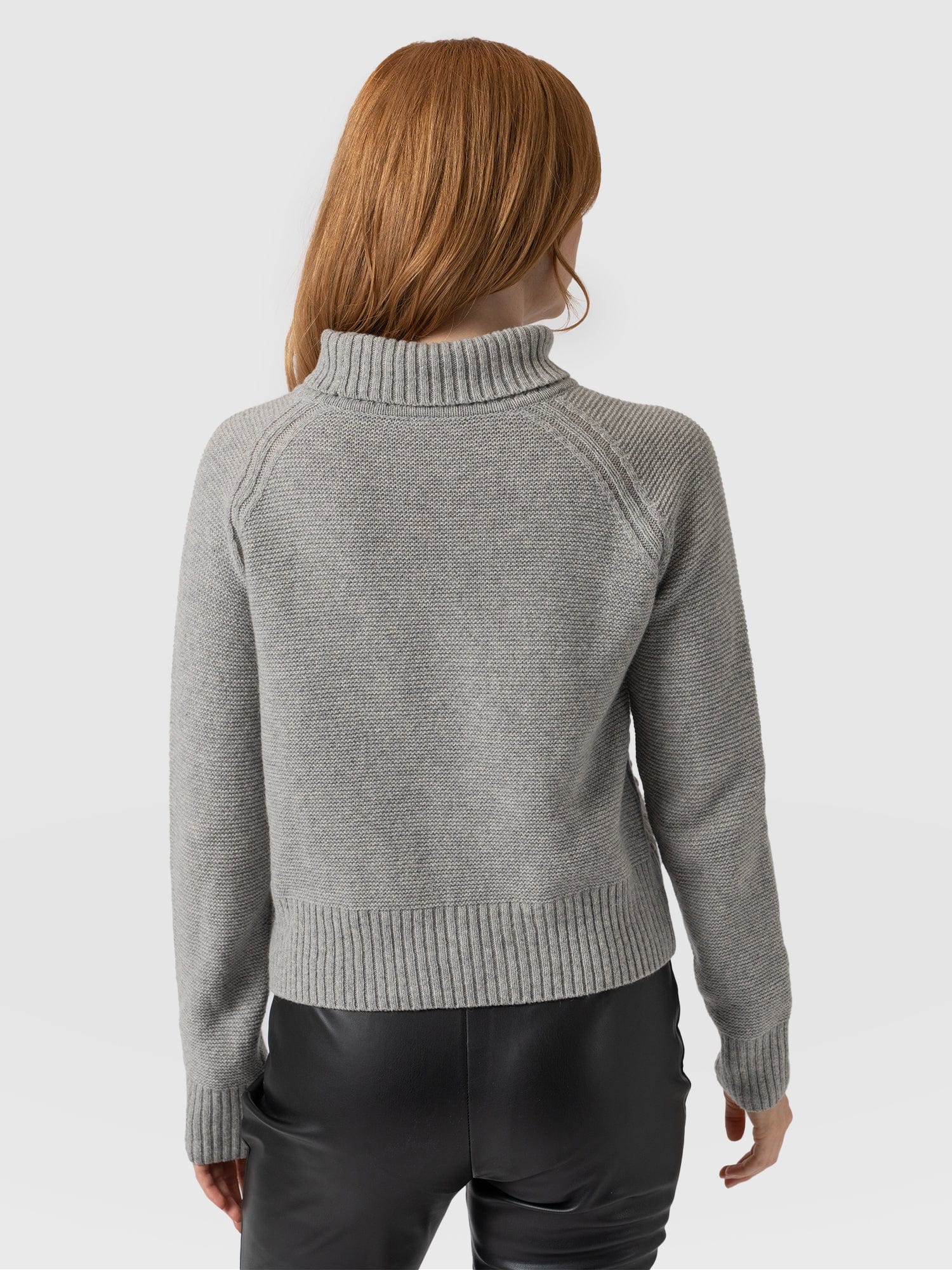 Glen Cable Knit Jumper Grey Melange - Women's Jumpers | Saint + Sofia® EU
