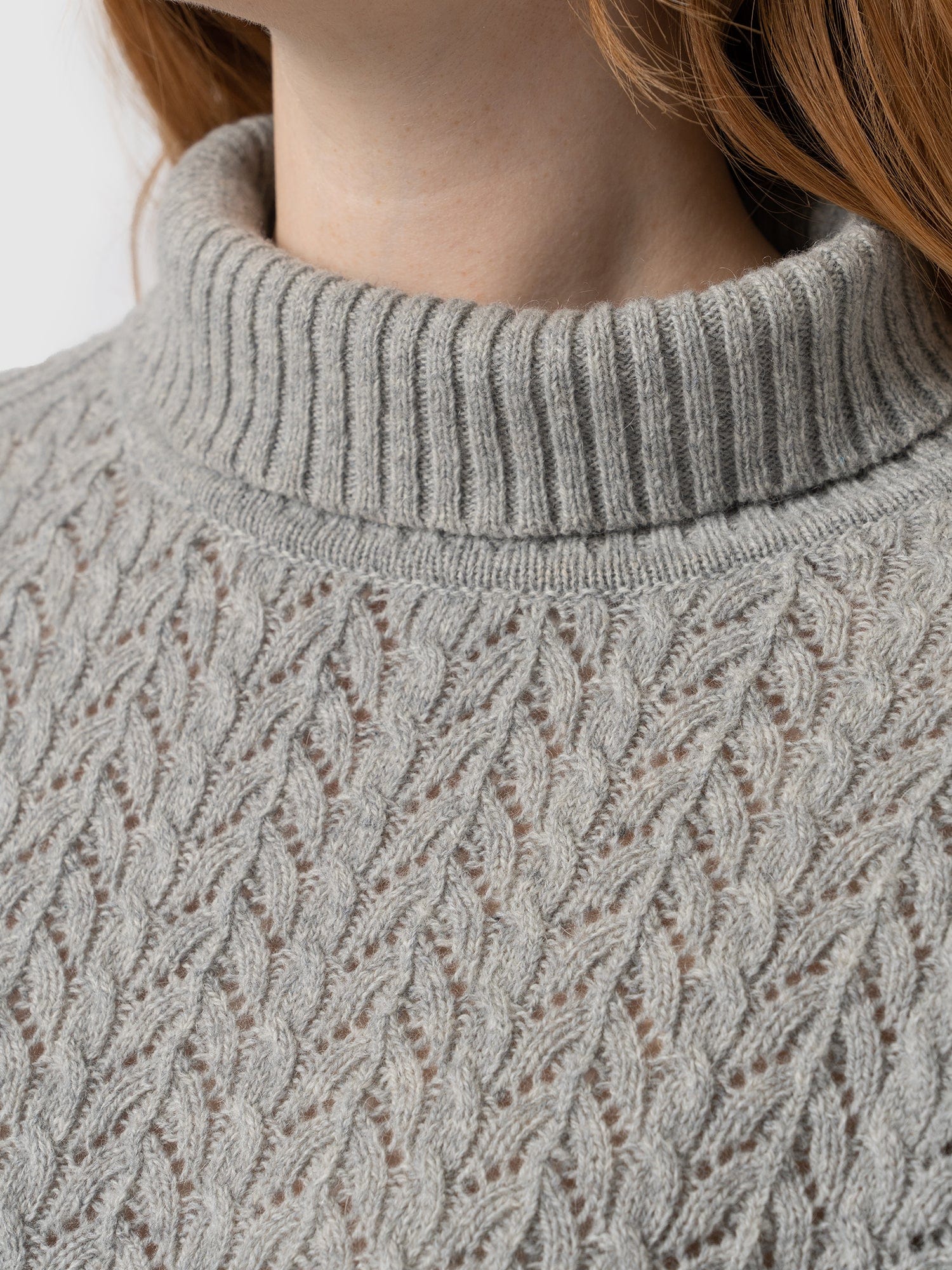 Glen Cable Knit Jumper Grey Melange - Women's Jumpers | Saint + Sofia® EU