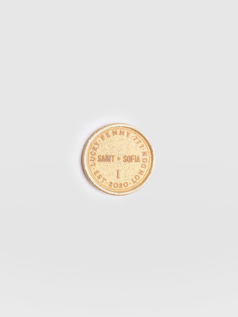 Gold Coin Sticker Badge - Cream - Women's Accessories | Saint + Sofia® EU