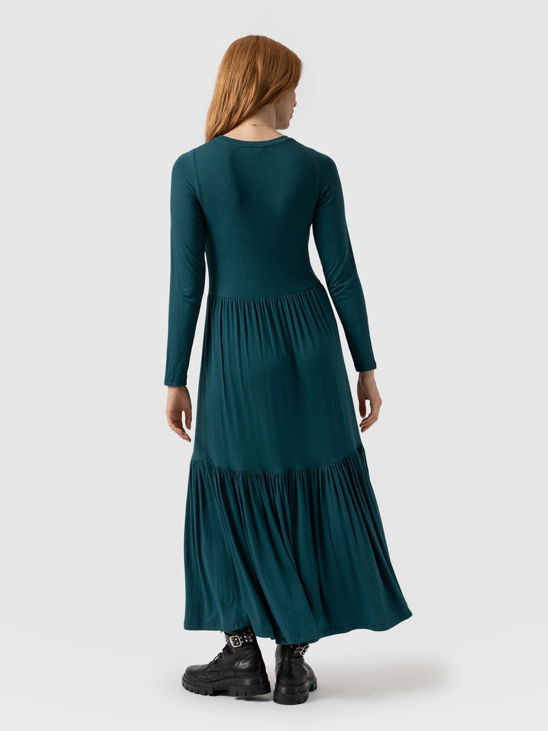 Greenwich Dress Deep Green Long Sleeve - Women's Dresses | Saint + Sofia® EU