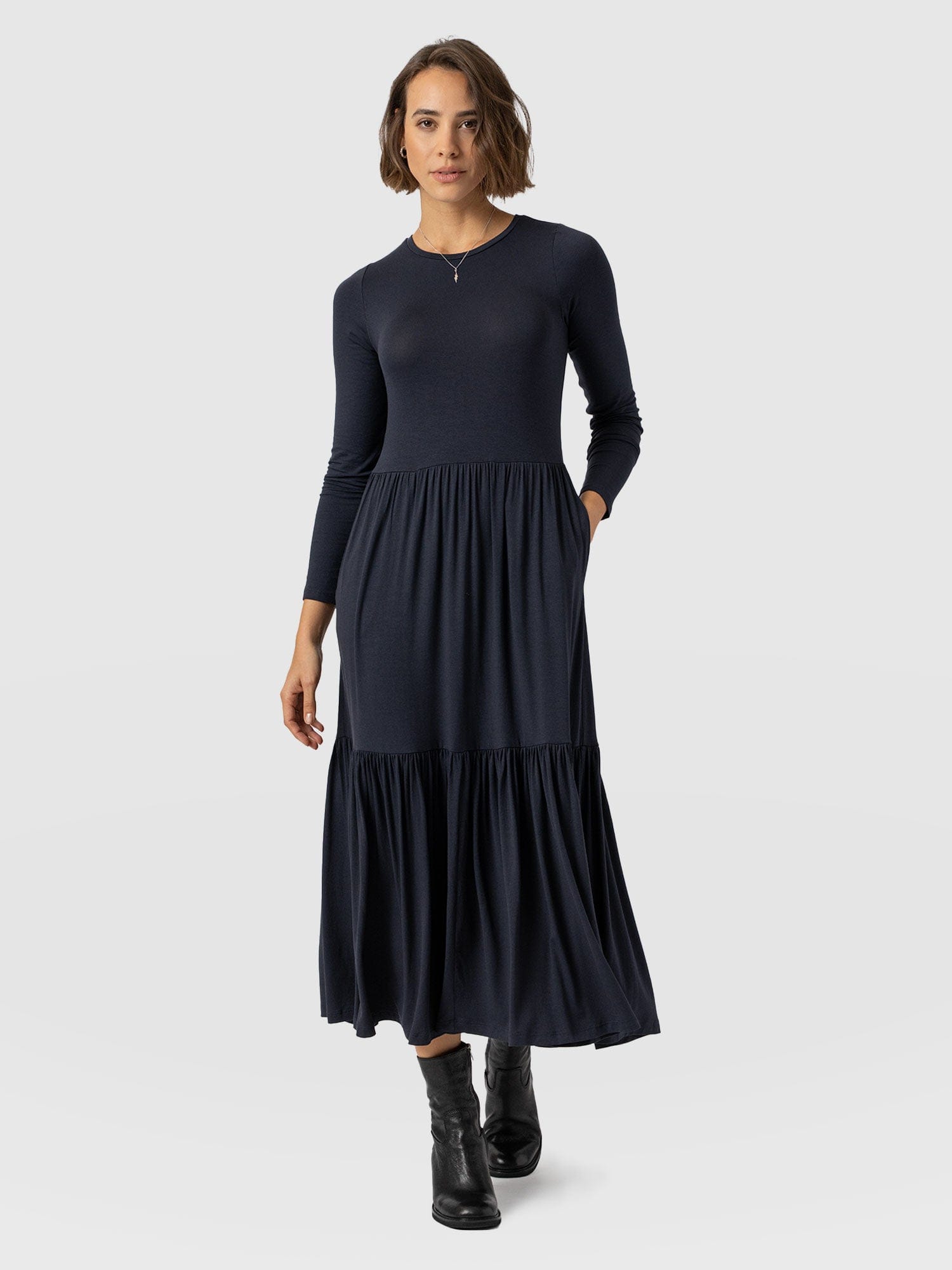 Greenwich Dress Navy Sleeves - Women's Dresses | Saint + Sofia® EU