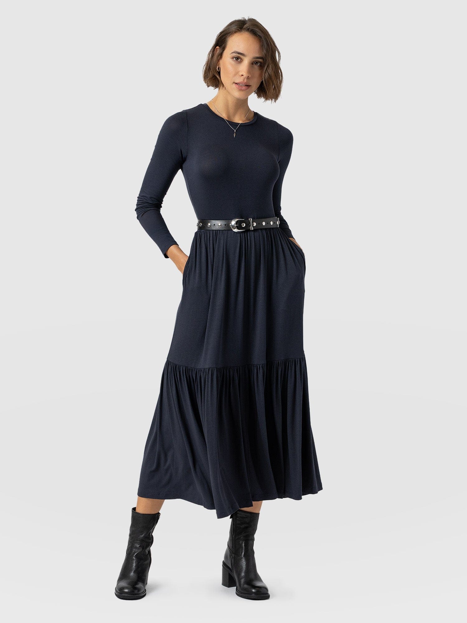 Greenwich Dress Navy Sleeves - Women's Dresses | Saint + Sofia® EU