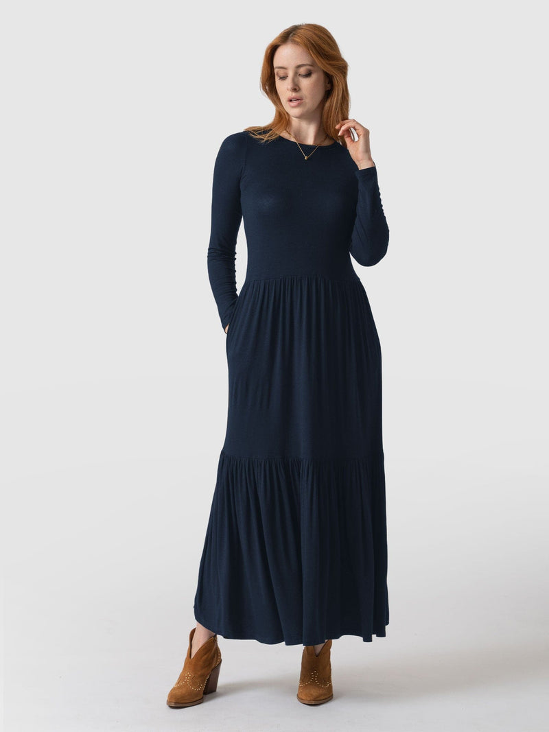 Greenwich Dress Navy Sleeves - Women's Dresses | Saint + Sofia® EU