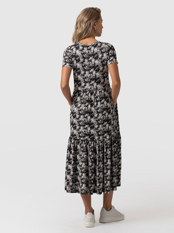 Greenwich Dress Short Sleeve Black Pixel - Women's Dresses | Saint + Sofia® UK
