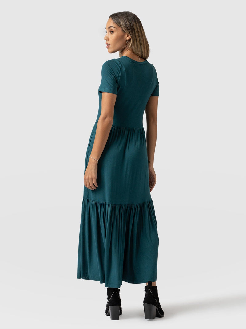 Greenwich Dress Short Sleeve Deep Green - Women's Dresses | Saint + Sofia® EU