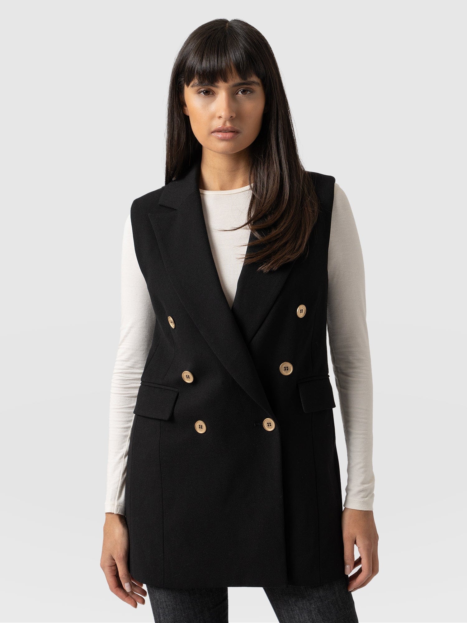 Greenwich Sleeveless Blazer Black - Women's Blazers | Saint + Sofia® EU