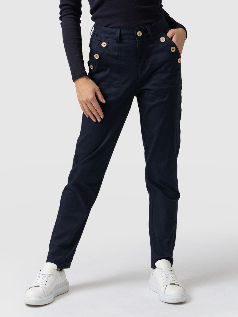 Gwen Chino Navy - Women's Trousers | Saint + Sofia® EU