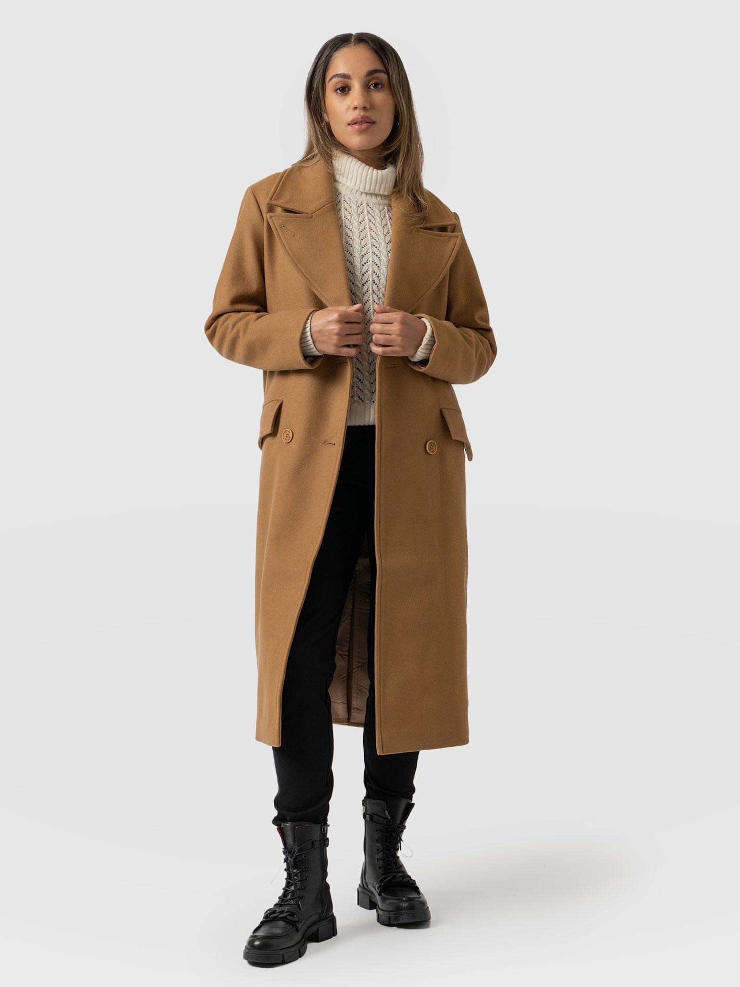 Halcyon Coat Camel - Women's Wool Coats | Saint + Sofia® EU