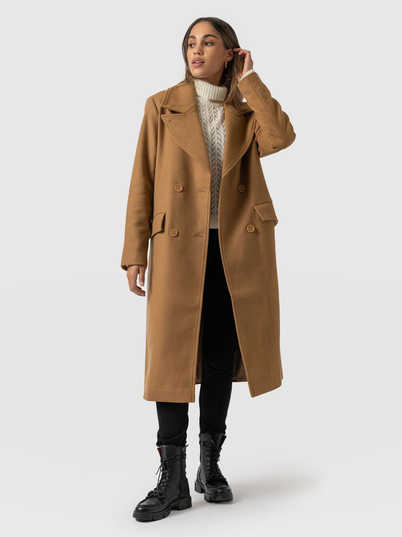 Halcyon Coat Camel - Women's Wool Coats | Saint + Sofia® EU