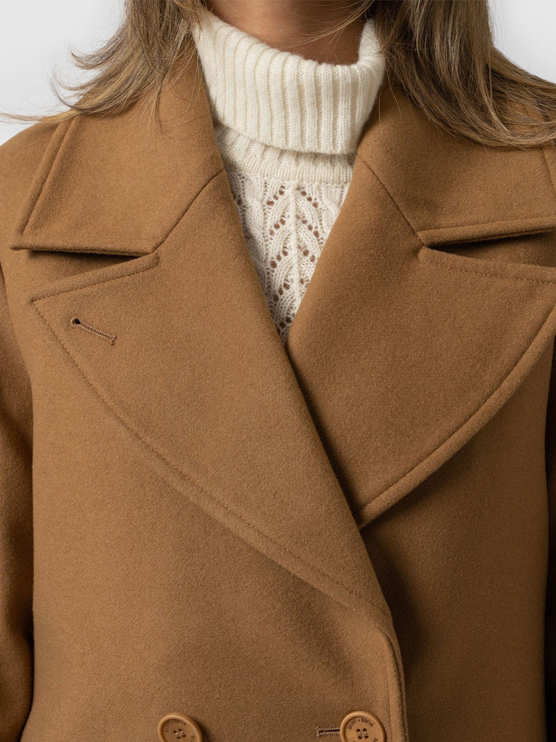 Halcyon Coat Camel - Women's Wool Coats | Saint + Sofia® EU