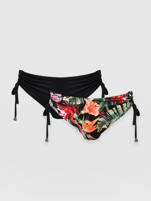 Halina Reversible Bikini Bottom Tropics/Black - Women's Swimwear | Saint + Sofia® EU