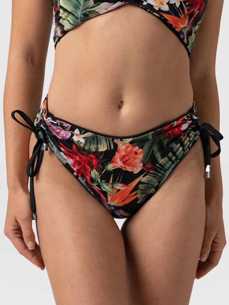 Halina Reversible Bikini Bottom Tropics/Black - Women's Swimwear | Saint + Sofia® EU