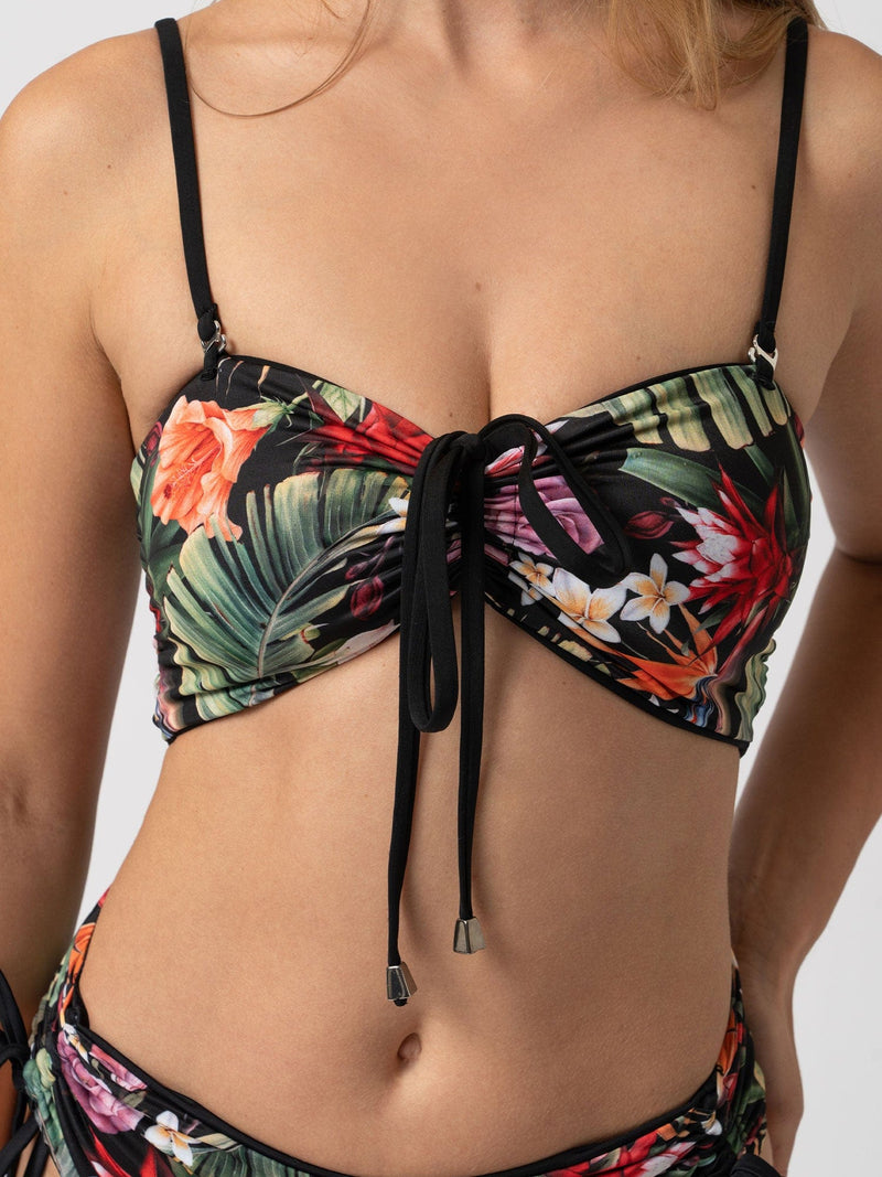 Halina Reversible Bikini Top Tropics/Black - Women's Swimwear | Saint + Sofia® EU