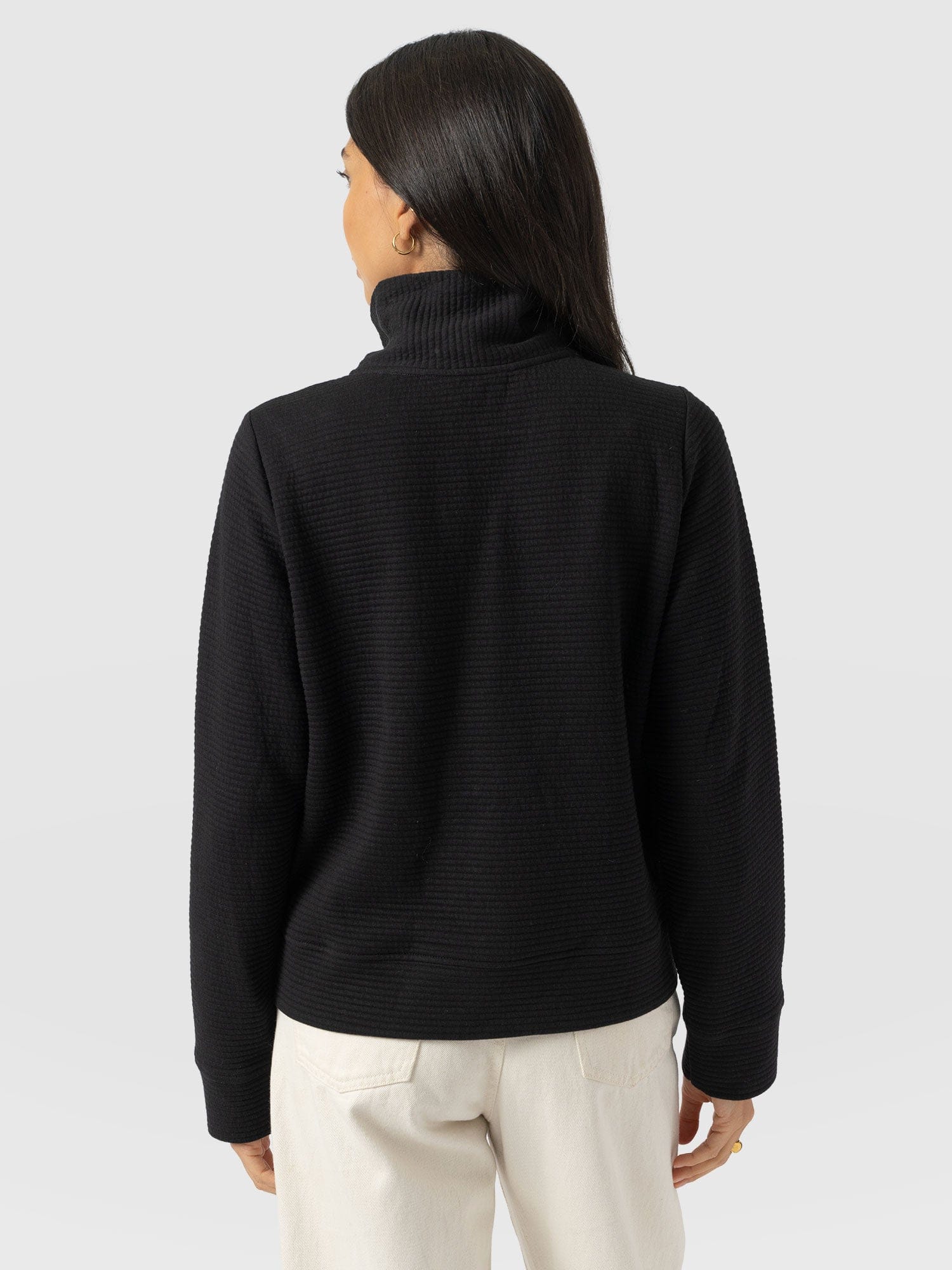 Halsey Quarter Zip - Black Ottoman - Women's Jumpers | Saint + Sofia® EU