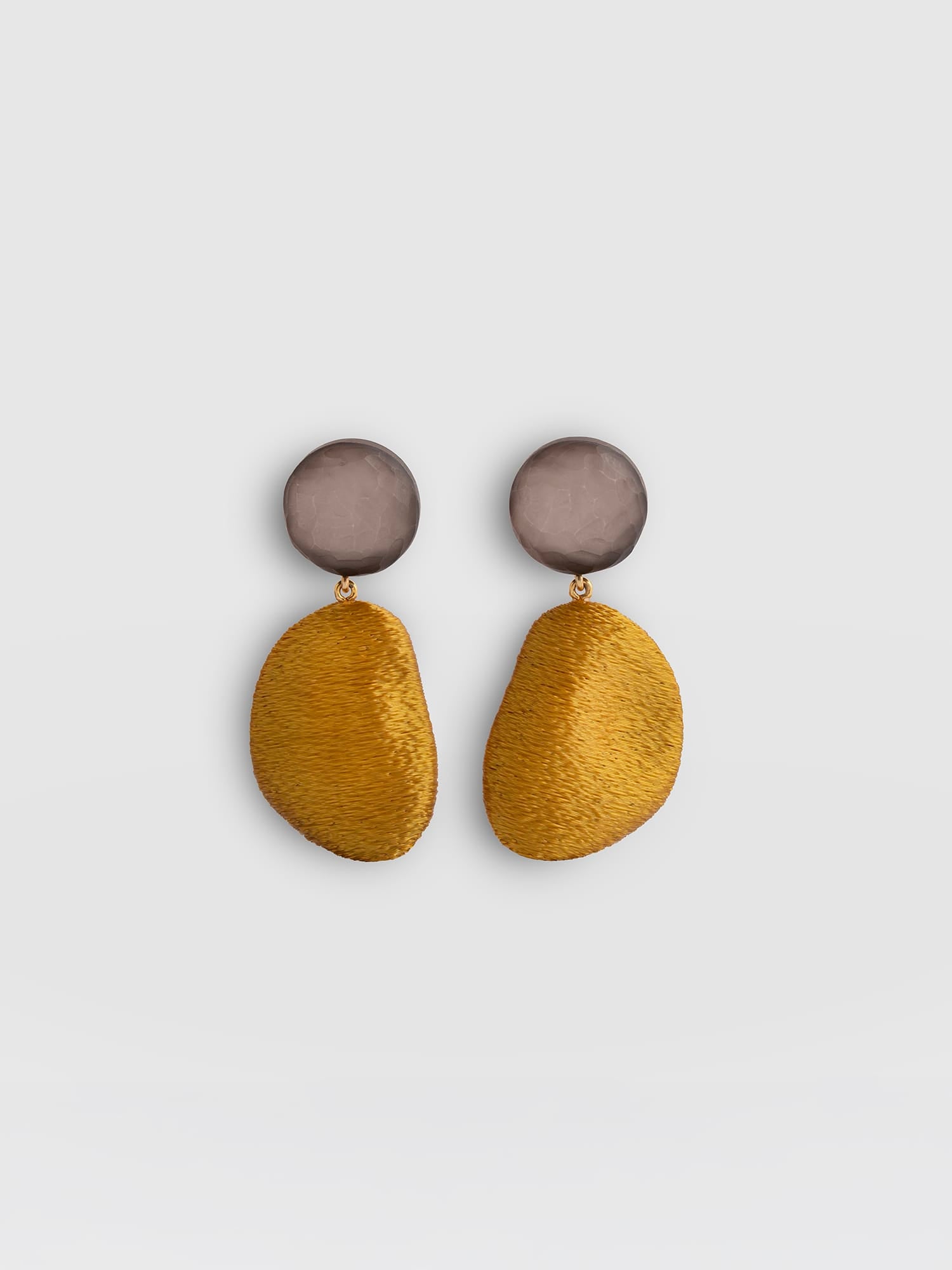 Hammered Drop Earrings - Mustard - Women's Jewellers | Saint and Sofia® EU
