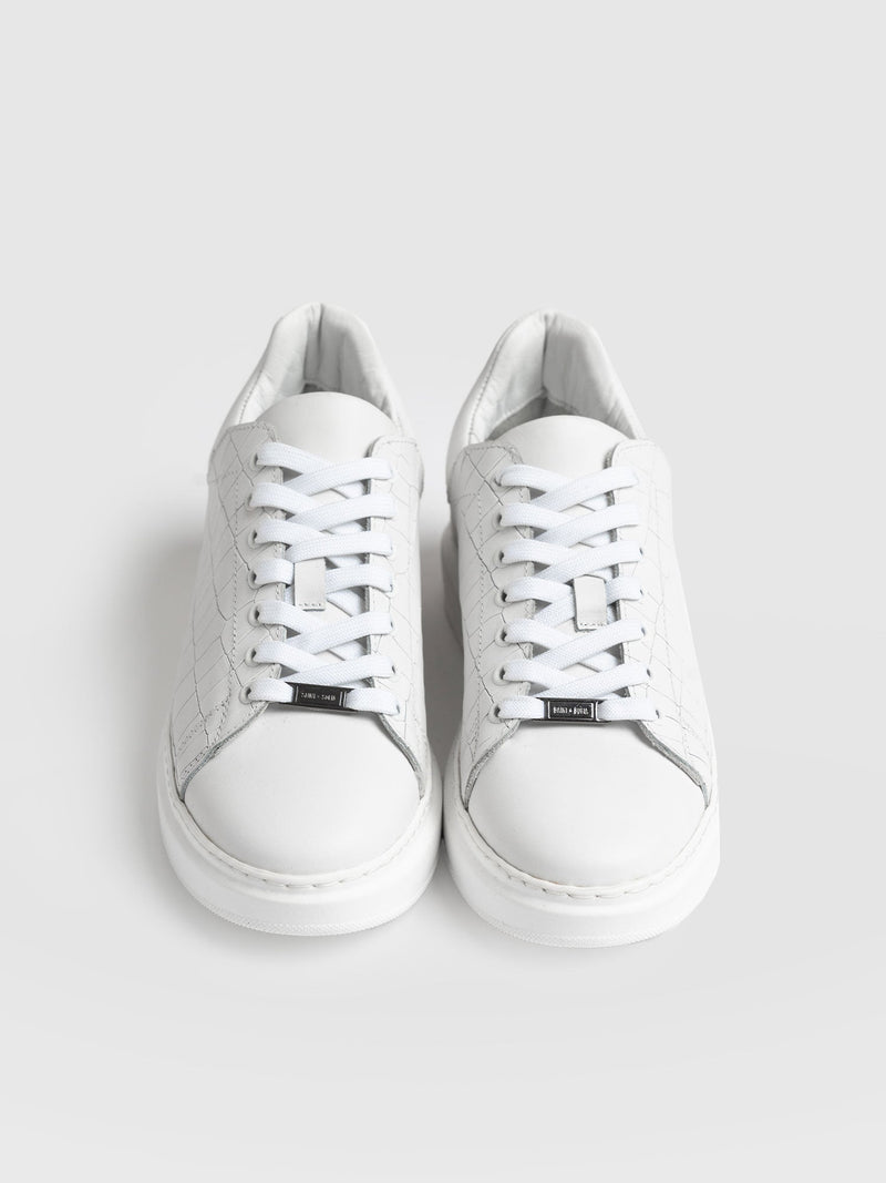 Hampstead Trainer White Croc - Women's Trainers | Saint + Sofia® EU