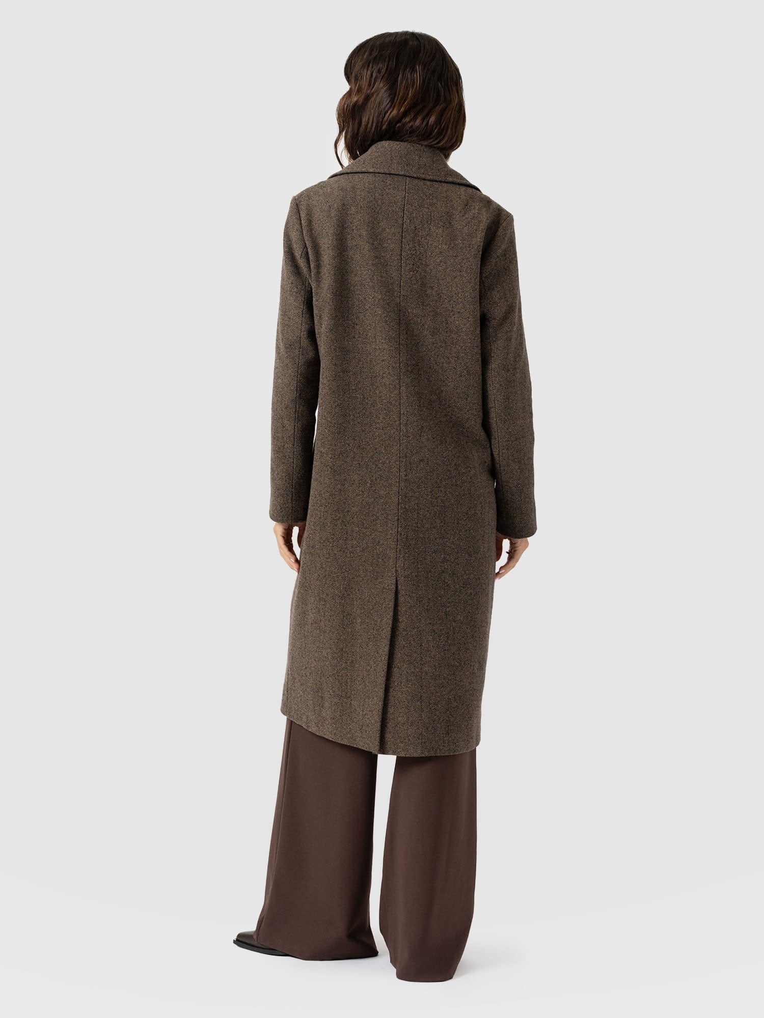 Hampton Coat - Brown Chevron - Women's Outerwears | Saint + Sofia® EU