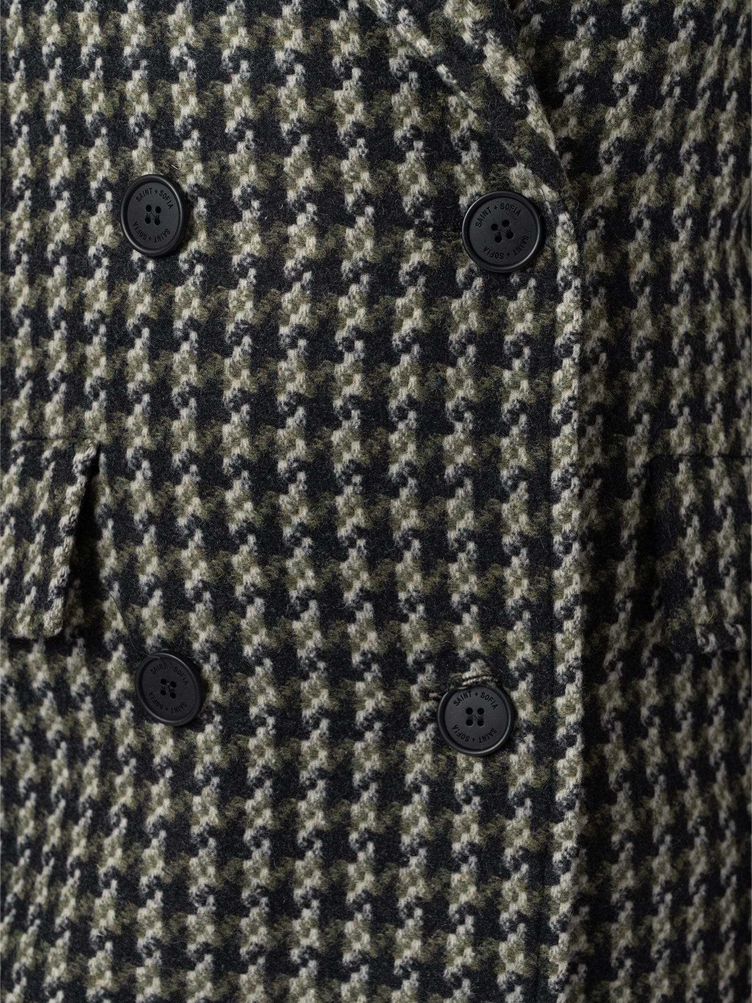 Hampton Coat Olive Houndstooth - Women's Coats | Saint + Sofia® EU