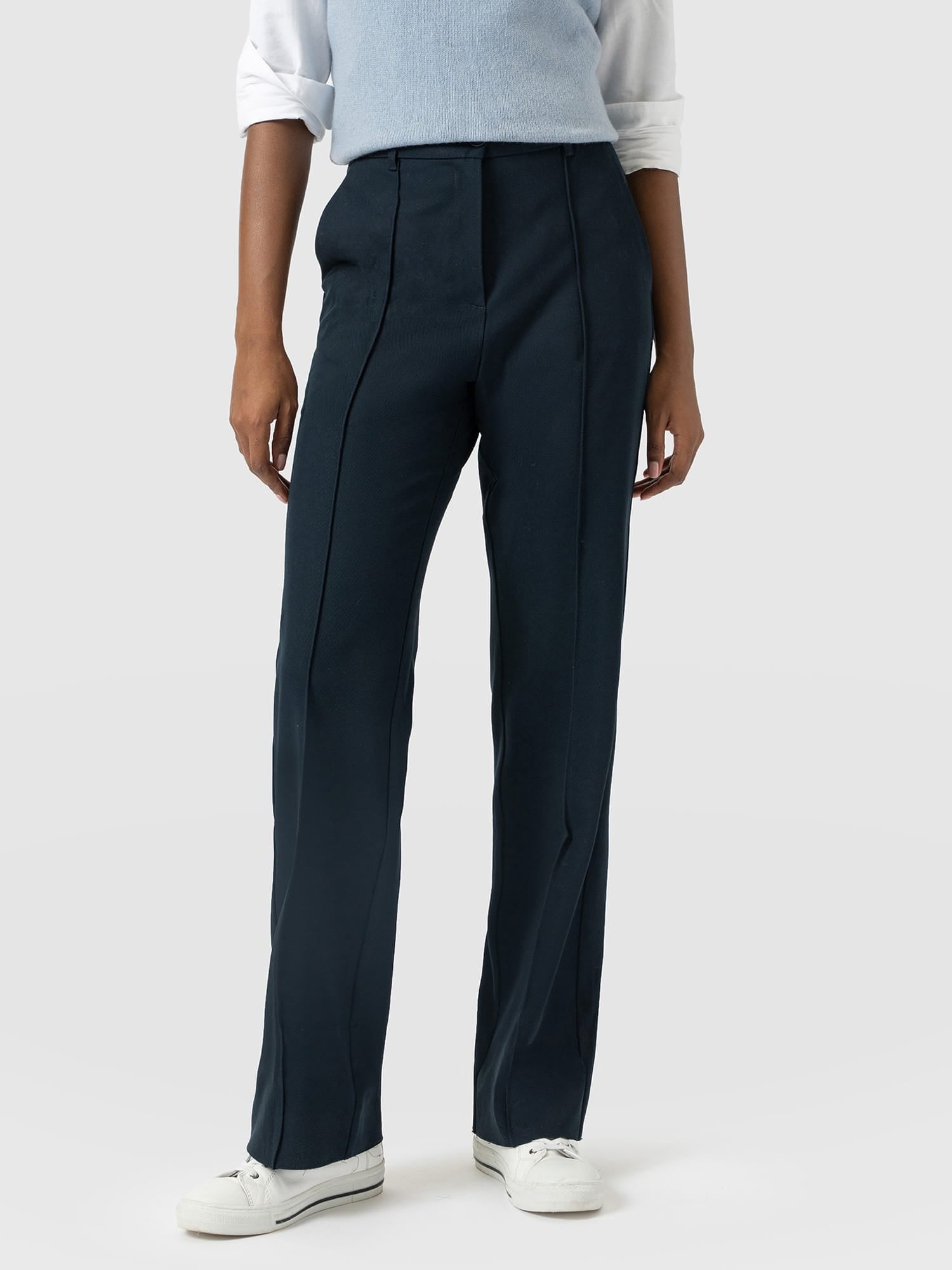 Harlow Straight Leg Pant - Navy - Women's Trousers | Saint and Sofia® EU