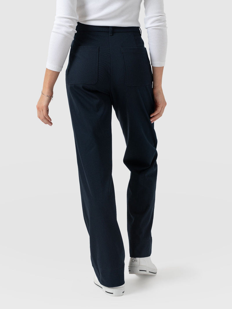 Harlow Straight Leg Pant - Navy - Women's Trousers | Saint + Sofia® EU