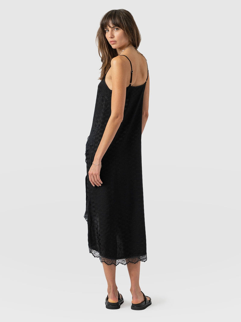 Harper Lace Cami Dress Black Jacquard - Women's Dresses | Saint + Sofia® EU