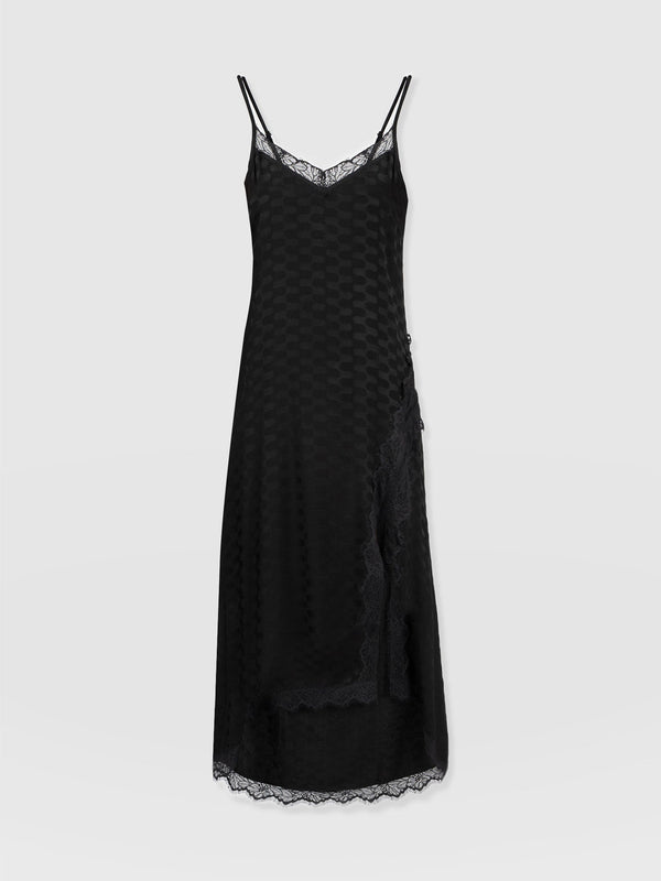 Harper Lace Cami Dress Black Jacquard - Women's Dresses | Saint + Sofia® UK