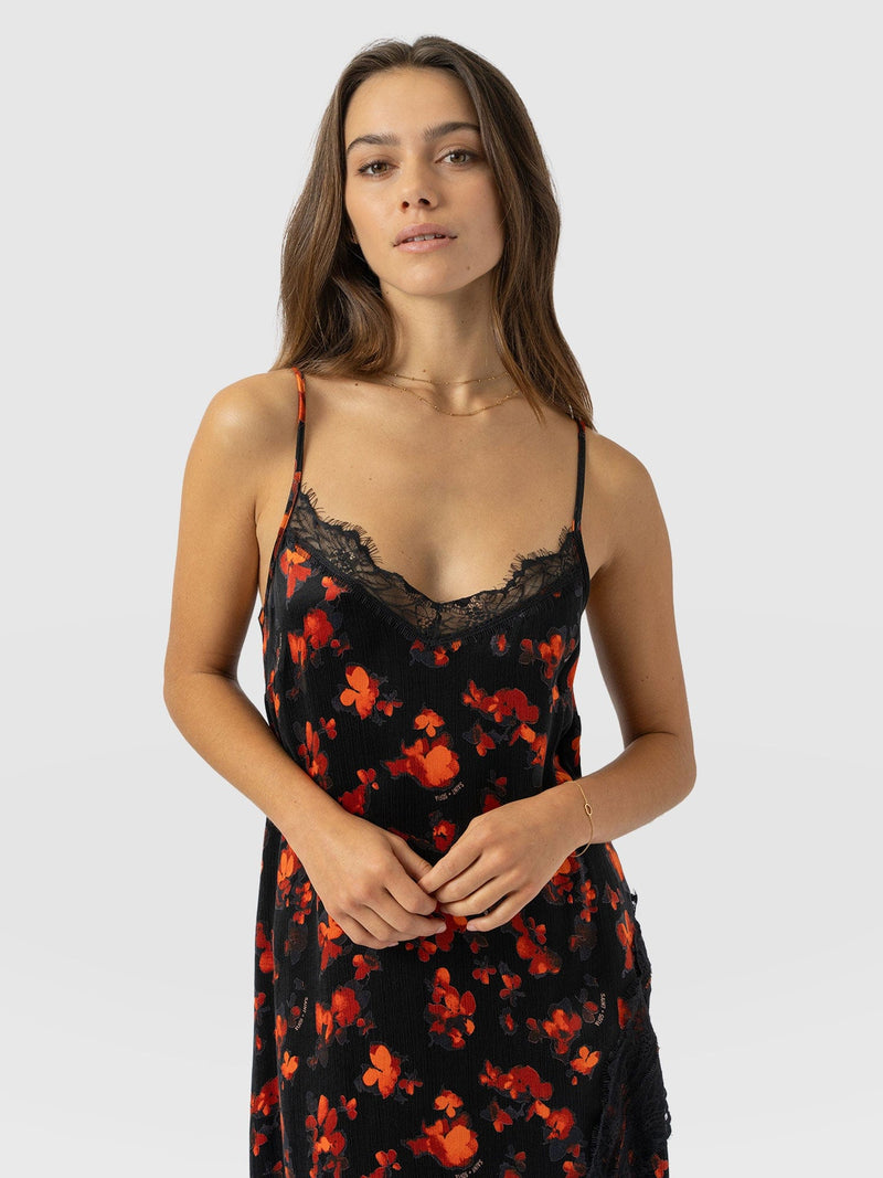 Harper Lace Cami Dress Red Aurora - Women's Dresses | Saint + Sofia® EU