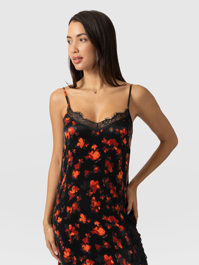 Harper Lace Cami Dress Red Aurora - Women's Dresses | Saint + Sofia® EU